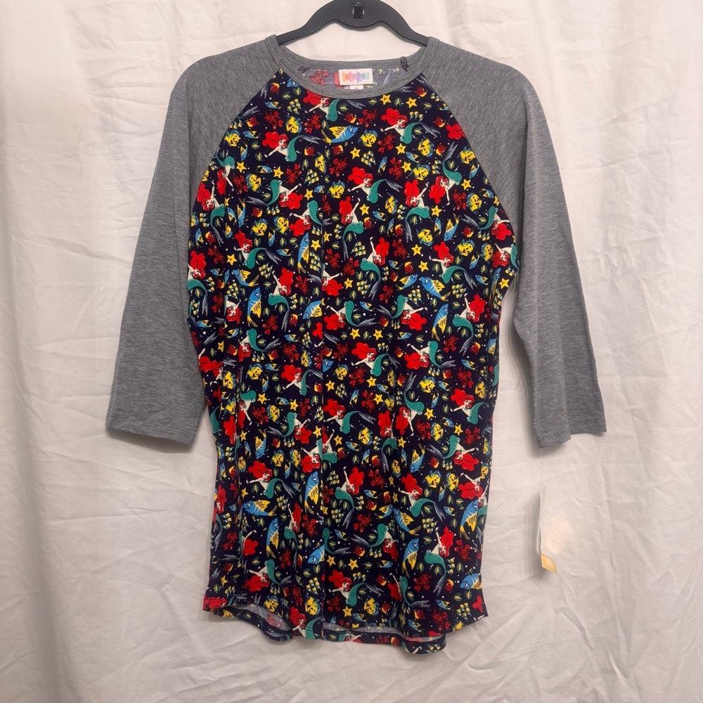 NWT LuLaRoe Little Mermaid Randy Baseball Tee